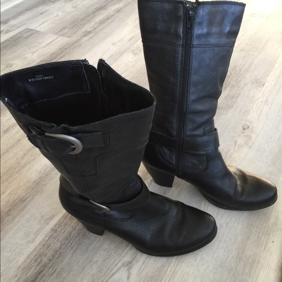 boc black leather boots